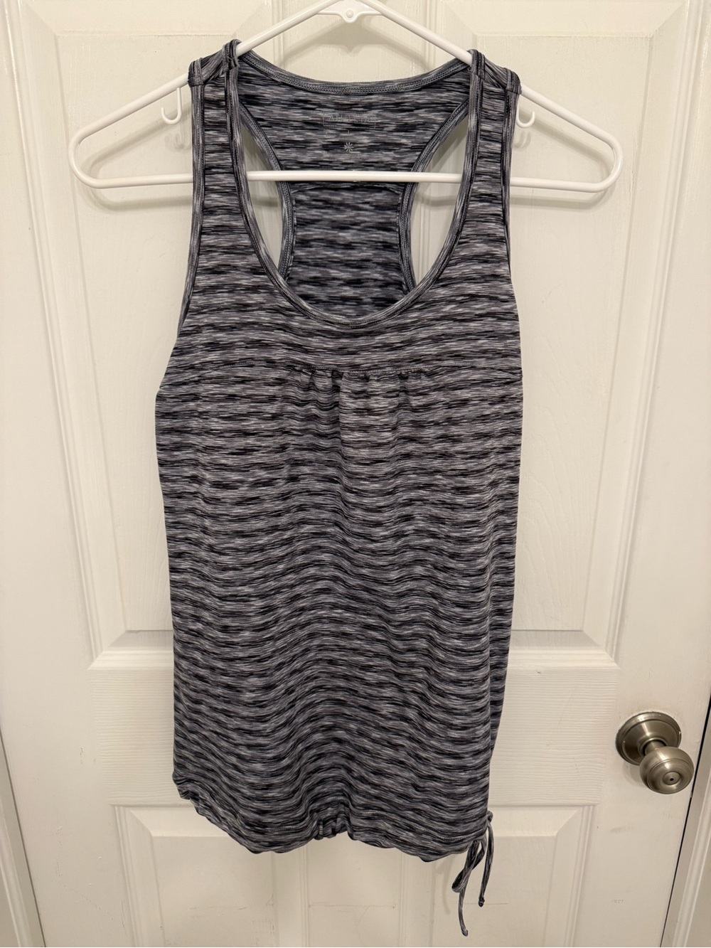 Athleta Tinker Tank Racerback Sleeveless Drawstring Hem Ties Sz L Workout Gym